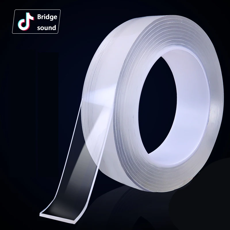 Transparent nano-tape Washable Reusable Double-Sided tape Adhesive Nano Traceless Sticker Removable Universal Disks Glue