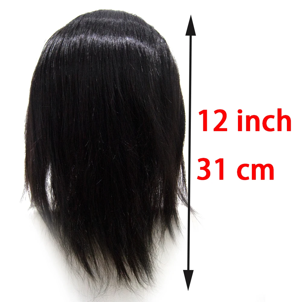Simnient 12 pollici maschio manichino testa acconciature bambole fittizie 100% capelli in fibra sintetica per teste di barbiere parrucchiere parrucca manichino - immagine 3