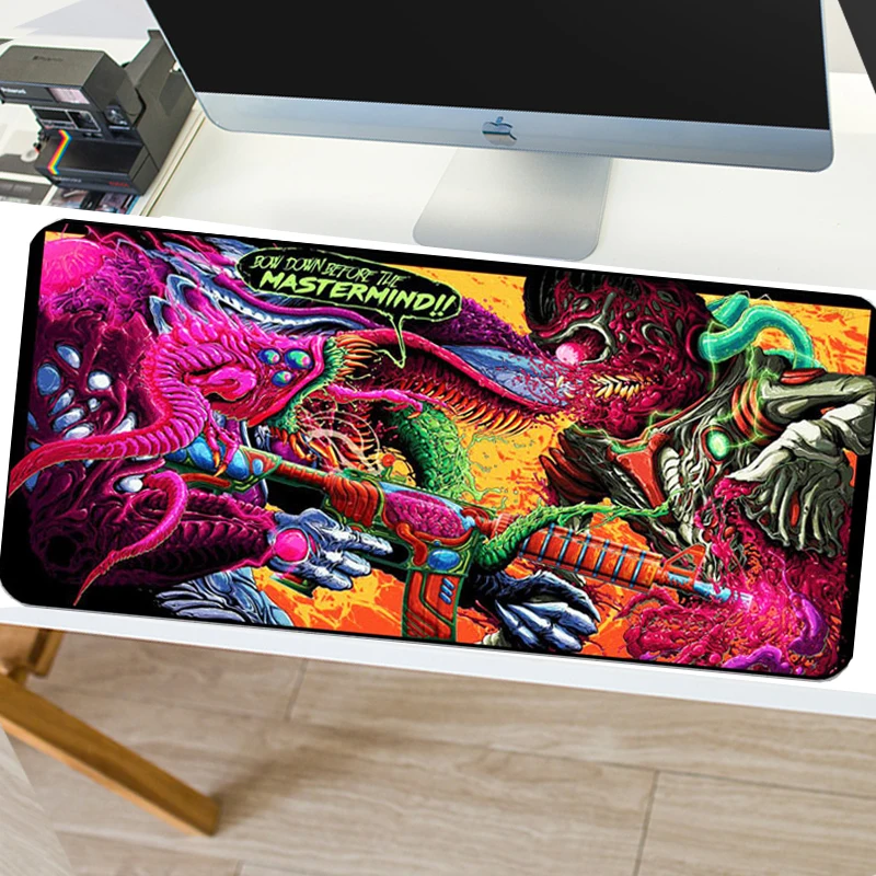 SOVAWIN 900x400 мм игровой коврик для мыши XL Hyper Beast Locking Edge нескользящий коврик для мыши CS GO slip натуральный для ПК компьютера