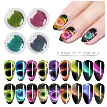 

9D Magic Cat Eye Effect Laser Powder Mirror Effect Pigment Dust Manicure Tools Chameleon Magnet Glitter DIY Nails Art Decoration