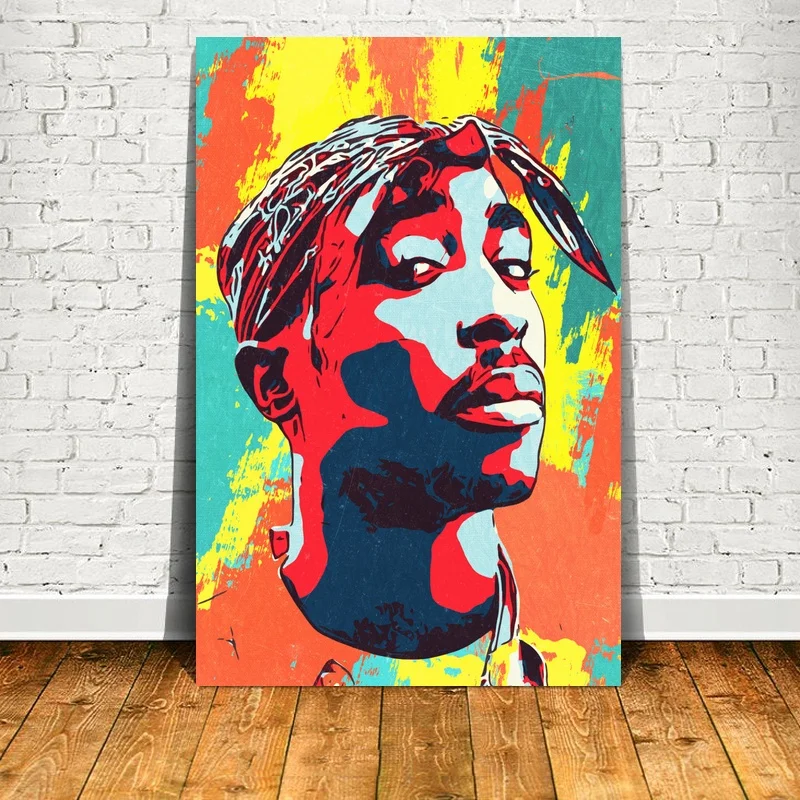 Плакат и принты Tupac Shakur рэпер певец Звезда граффити 2Pac Рисование художественные