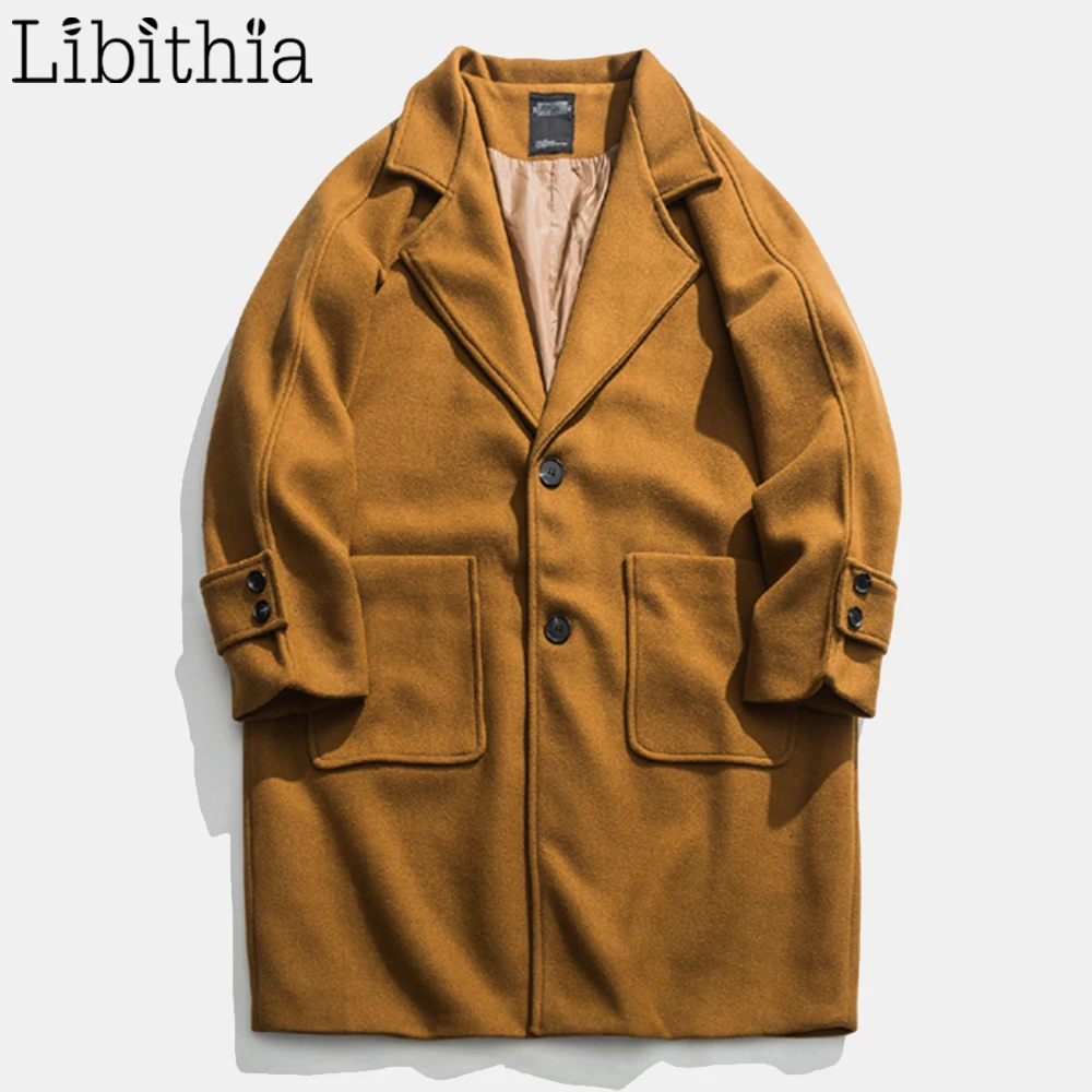 Men Long Styles Coats Loose Winter Two Buttons Jackets Overcoats Big Size 4XL Clothes Male Camel Black F149 Men Long Styles Coats Loose Winter Two Buttons Jackets Overcoats Big Size 4XL Clothes Male Camel Black F149