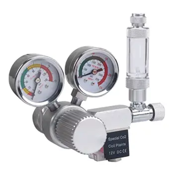 

Aquarium CO2 Regulator Mini Dual Gauge Display with Bubble Counter Check Valve Solenoid CGA320 M22 W21.8 G5/8