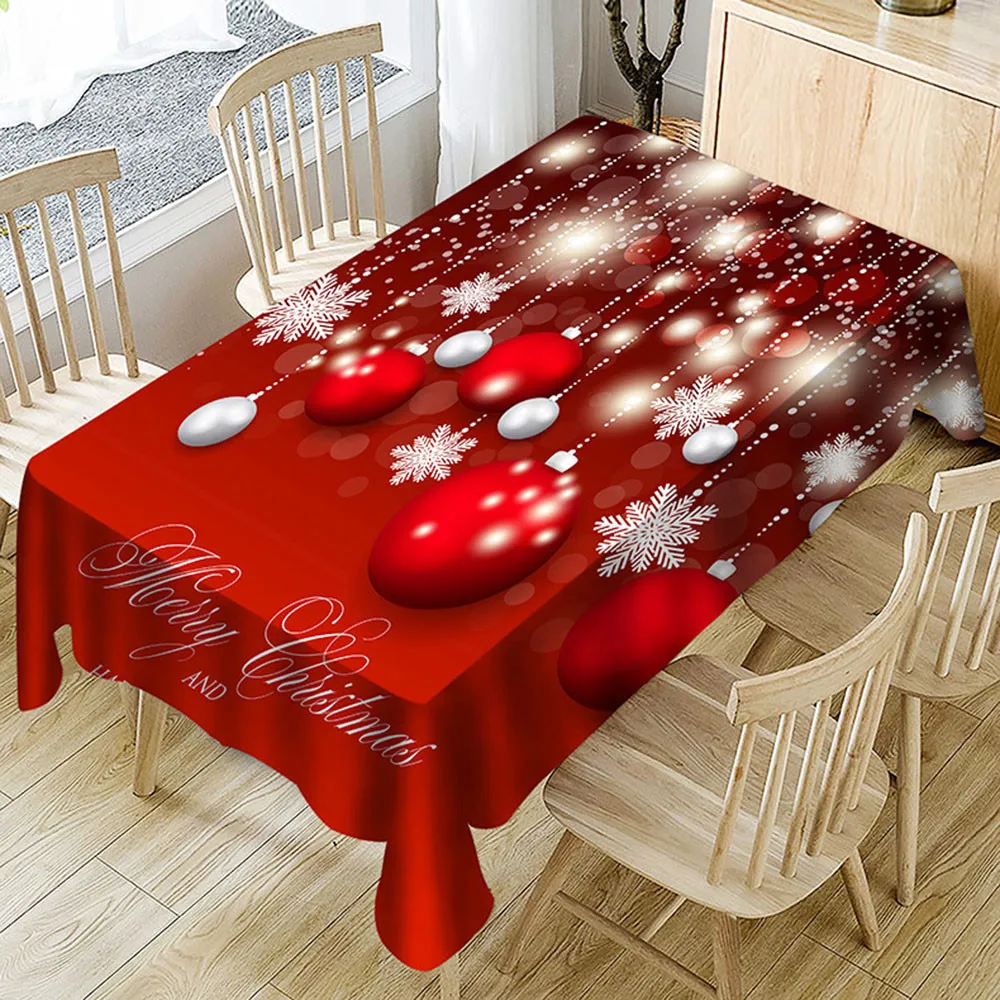 Рождественская скатерть с воздушным шаром, прямоугольная скатерть для стола, декор для праздничной вечеринки, кухонная скатерть, прямоугольная скатерть manteles de mesa