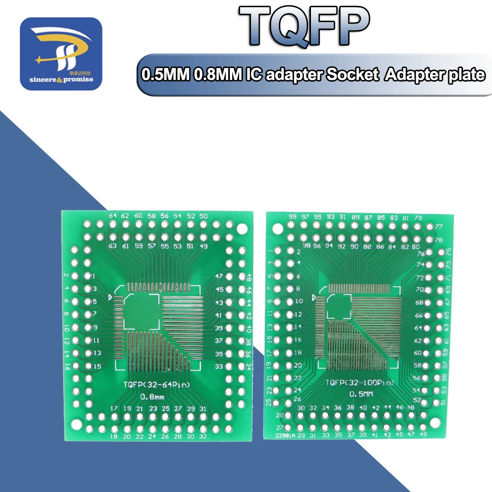 5 шт. QFP/FQFP/LQFP TQFP 32 / TQFP44 TQFP64 TQFP80 TQFP100 0 мм 8 FR 4 разъем адаптера IC/пластина