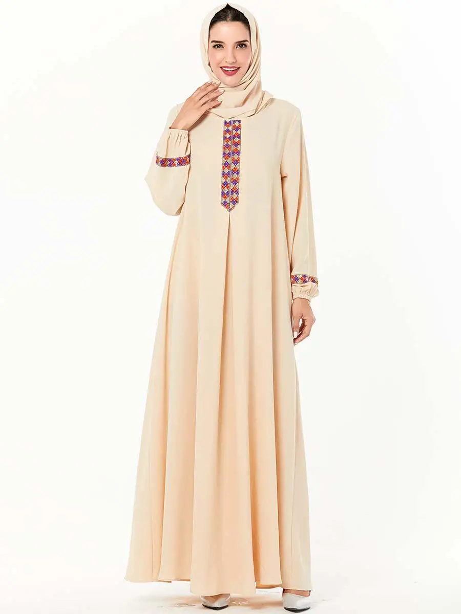 Модное женское платье с длинным рукавом, мусульманское, Абая, арабский джилбаб, исламский кафтан, халат, этнический стиль, винтажное платье, осенне-зимнее платье, новинка