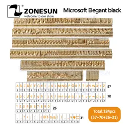ZONESUN 184 шт. набор букв алфавита с цифрами 10 см т слот штамп для горячей фольги штамповки машина на заказ деревяный гребень для волос