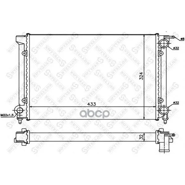 10-25004-Sx_радиатор Системы Охлаждения! Vw Golf/Jetta 1.5-1.8 83 Stellox 1025004sx Stellox арт. 1025004SX
