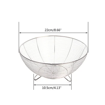 

Fruit Basket Container Bowl Stainless Steel Wire Kitchen Drain Rack Vegetable 53CB