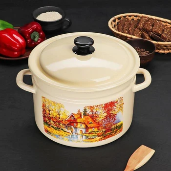 

Cylindrical Casserole "Old Mill", 8 L, ivory