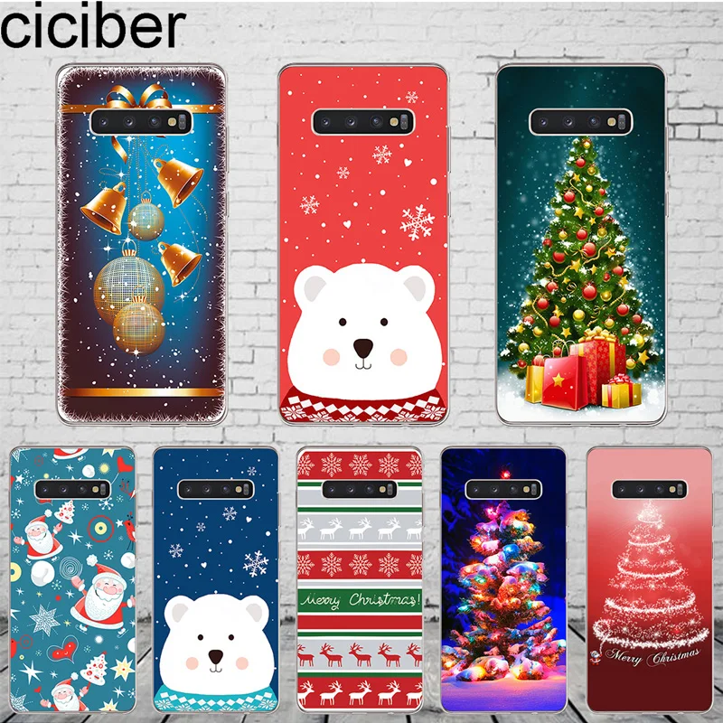 

ciciber Snowman Christmas Cover For Samsung Galaxy S9 S8 S5 S7 S6 S10+ S10e Lite Plus Edge mini Phone Case Soft TPU Shell Fundas