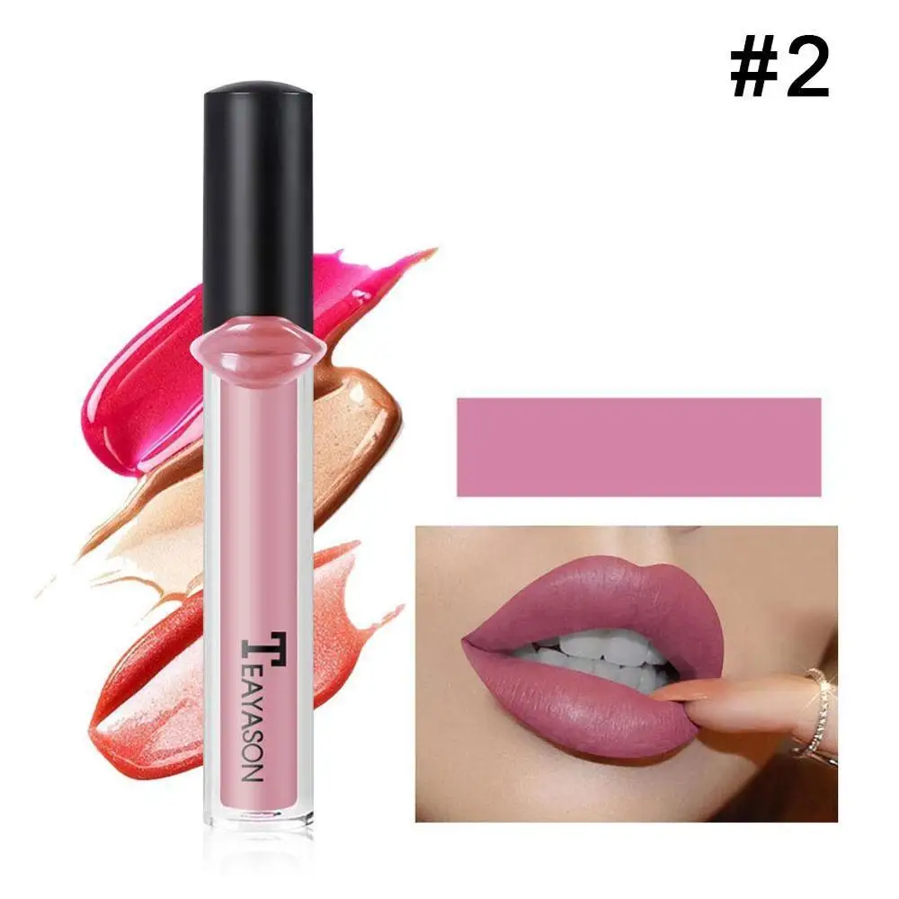 B 12 Colors Matte Lip Gloss Lipstick Purple Lipgloss Nude Lip Tint Waterproof Lipstick Long Lasting Tint Jelly Lips - Цвет: B