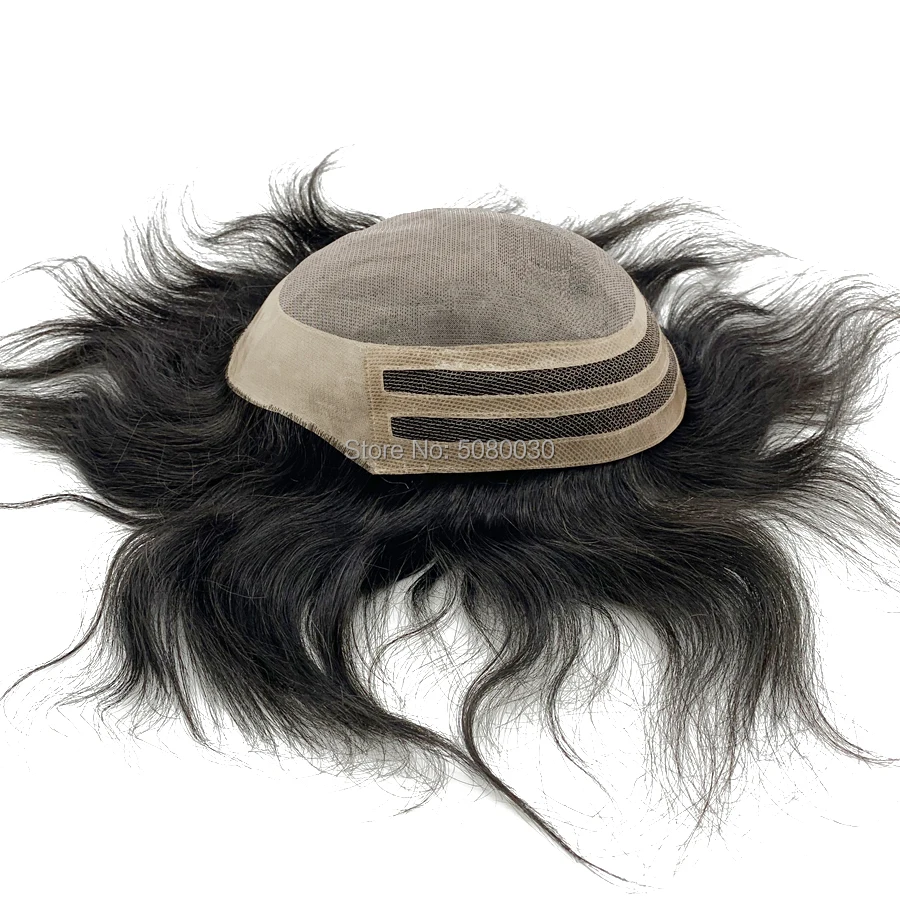 Новое поступление мужской кружевной парик их натуральных волос система волос remy волос Топпер