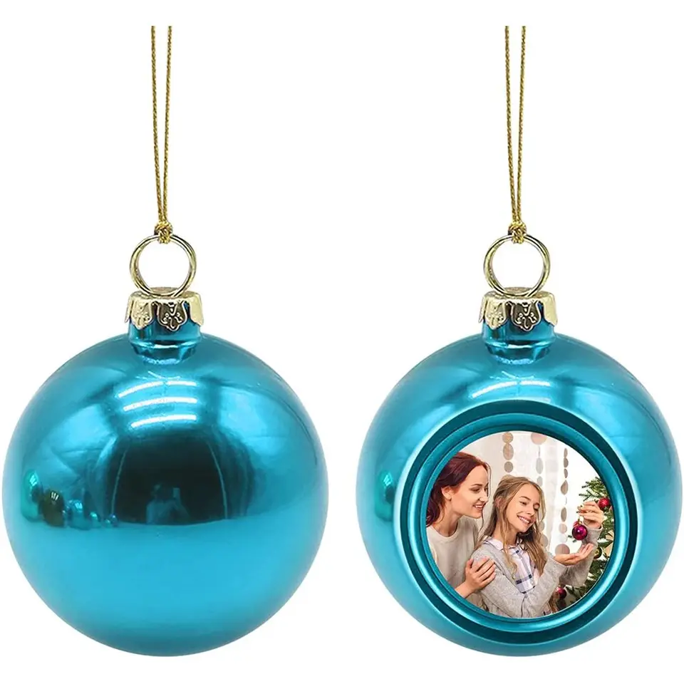 Hohopeti 4-Pack Blank Christmas Baubles - DIY Sublimation Photo Ball Ornaments For Xmas Tree Decorations