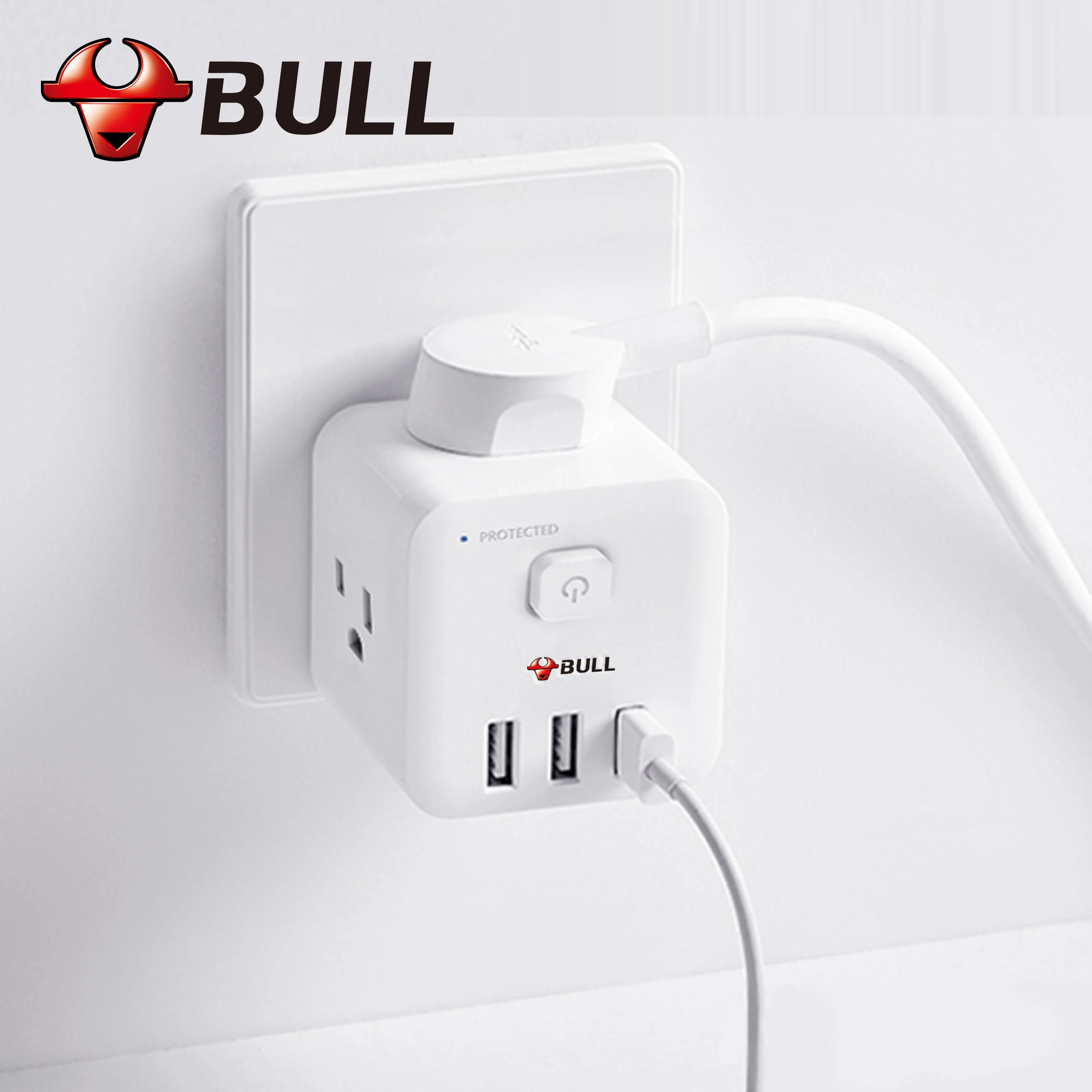 Настенный смарт-удлинитель BULLWireless сетевой фильтр с защитой от перенапряжения