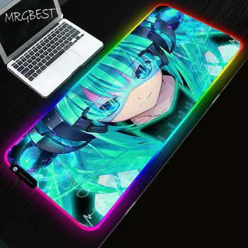 

MRGBEST Nekopara Large RGB Mouse Pad Anime Hatsune Future Mousepad Computer Player Lock Edge Keyboard Table Mat 30x80/90x40cm L