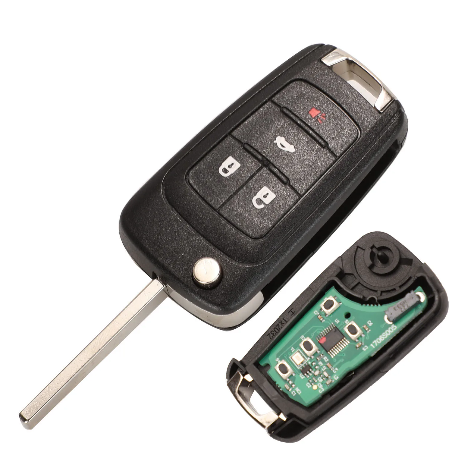 Kutery 10 шт./лот 2/3/4/5 кнопки дистанционного ключа автомобиля DIY для OPEL/VAUXHALL Astra J Corsa E Insignia Zafira C 2009- 315/433 МГц id48