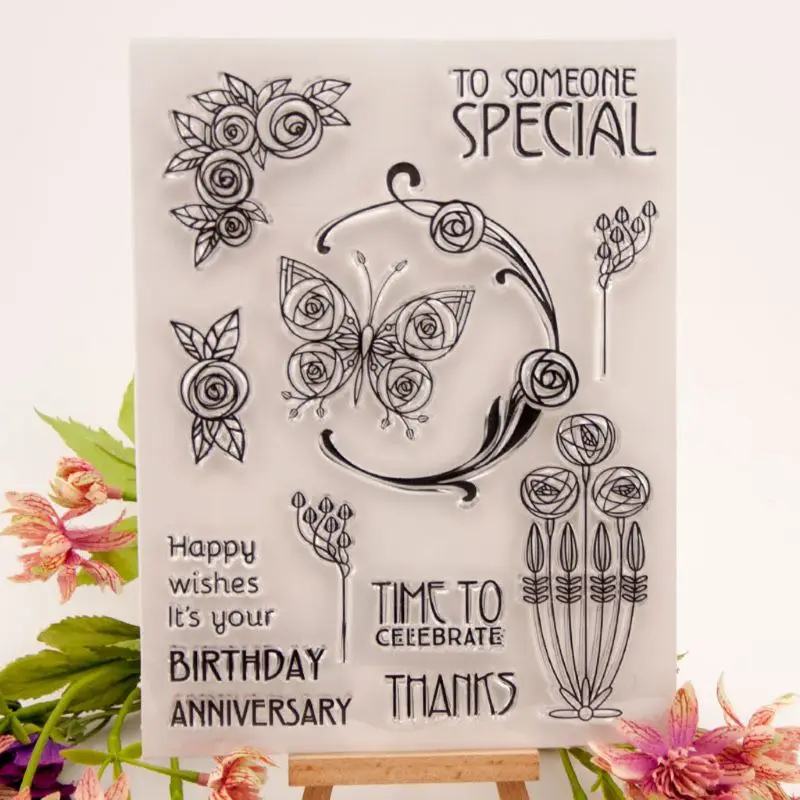 

Flowers Seal Stamp with Cutting Dies Stencil Set DIY Scrapbooking Embossing Photo Album Decorative Paper Card Craft Ar