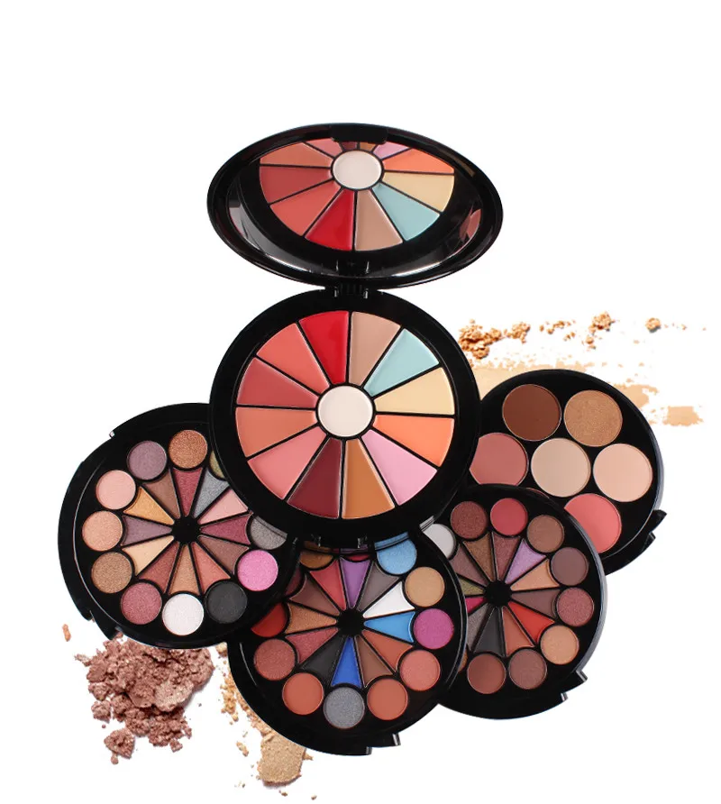 

Five-in-one Combination Makeup Set Eye Shadow Tray Make Up Box Repair Capacity Blush Concealer Platter Gloss Stereo Makeup Kit