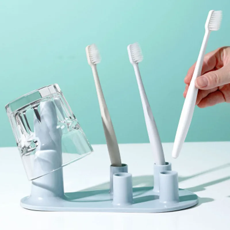 

Plastic Toothbrush Holder Bathroom Toiletries Storage Rack Creative Cup Shelf Desk Multifunction Organizer