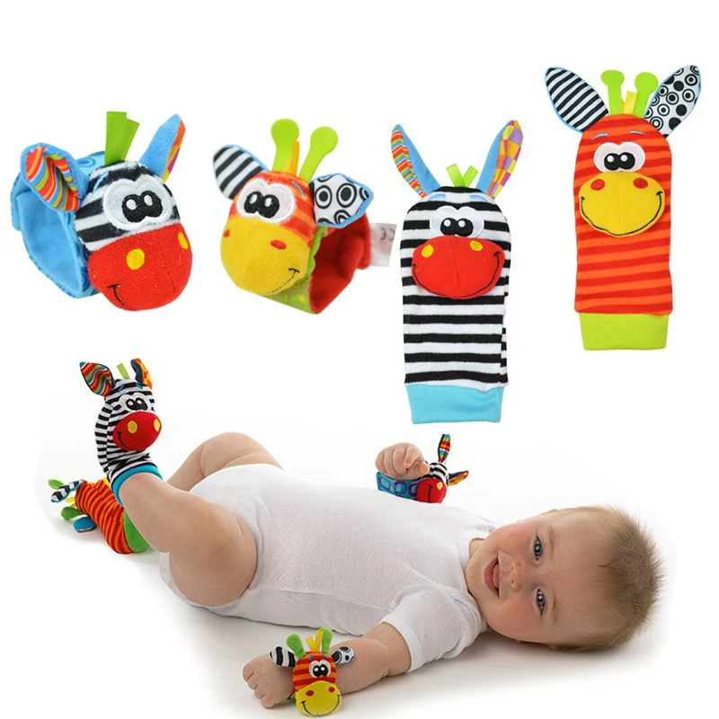 

Infant Baby Kids Socks rattle toys Wrist Rattle and Foot Socks Toy For 0~24 Months