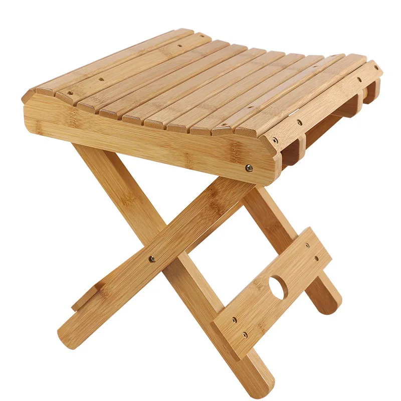 

Bamboo Small Bench Children Folding Stool Portable Outdoor Mazar Fishing Chair Square Adult Household