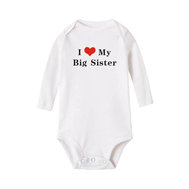 Хлопковый комбинезон для новорожденных с надписью I Love My Big Sister Brother Забавный боди