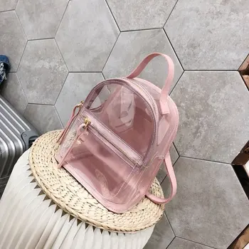 

2020 Summer New Transparent Women's Backpack Korean Version Fashion PVC Jelly Bag Mini Women Backpack