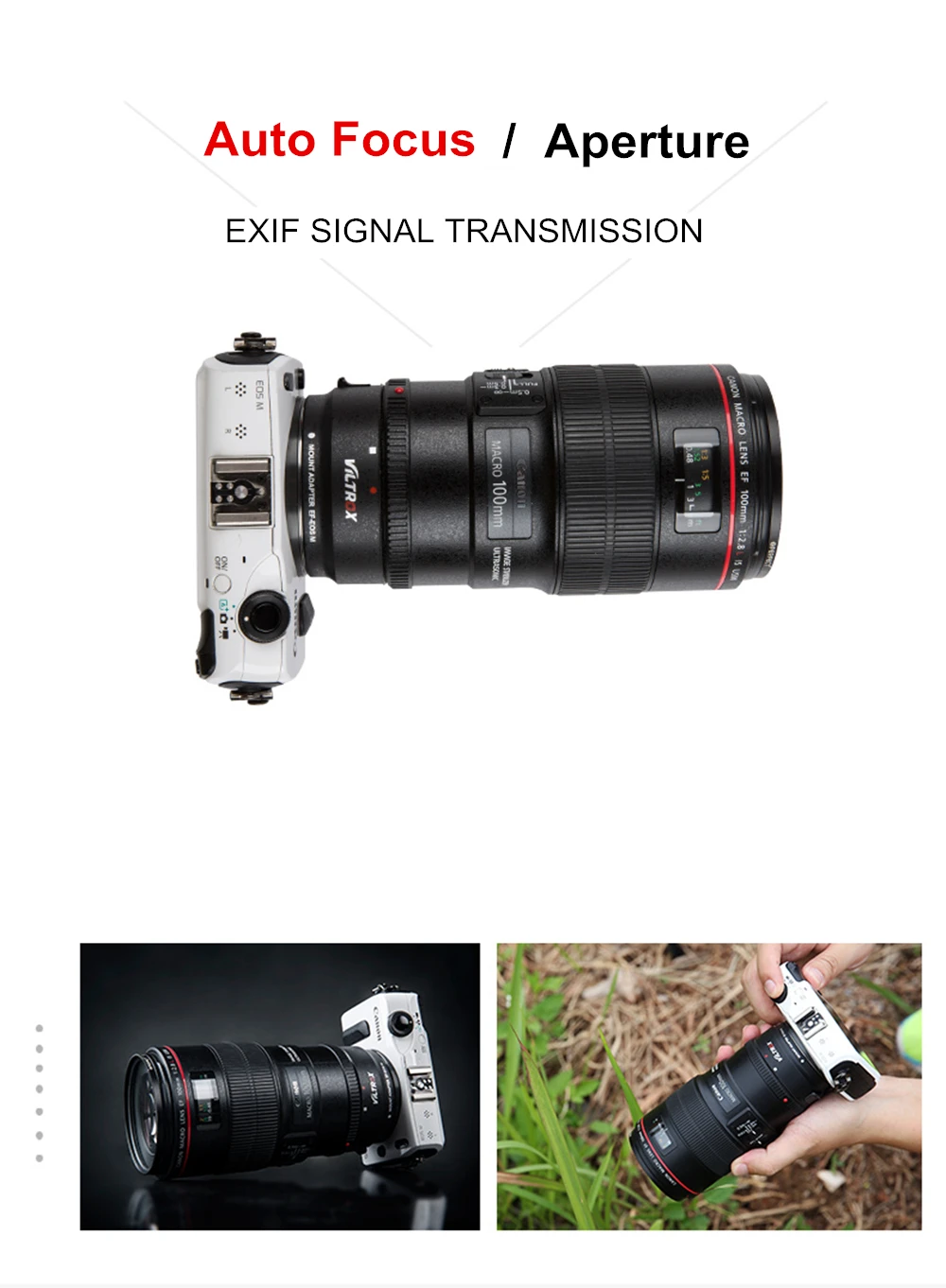 EF-EOSM электронное кольцо-адаптер с автофокусом для объектива Canon EOS EF EF-S для камеры EOS M EF-M M2 M3 M5 M6 M10 M50 M100