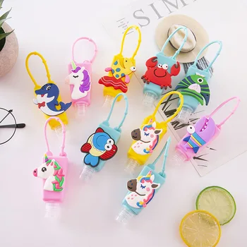 

30ml Colourful Ocean Food Silicone Mini Hand Sanitizer Holder Travel Portable Gel Holder Hangable Liquid Dispenser Container