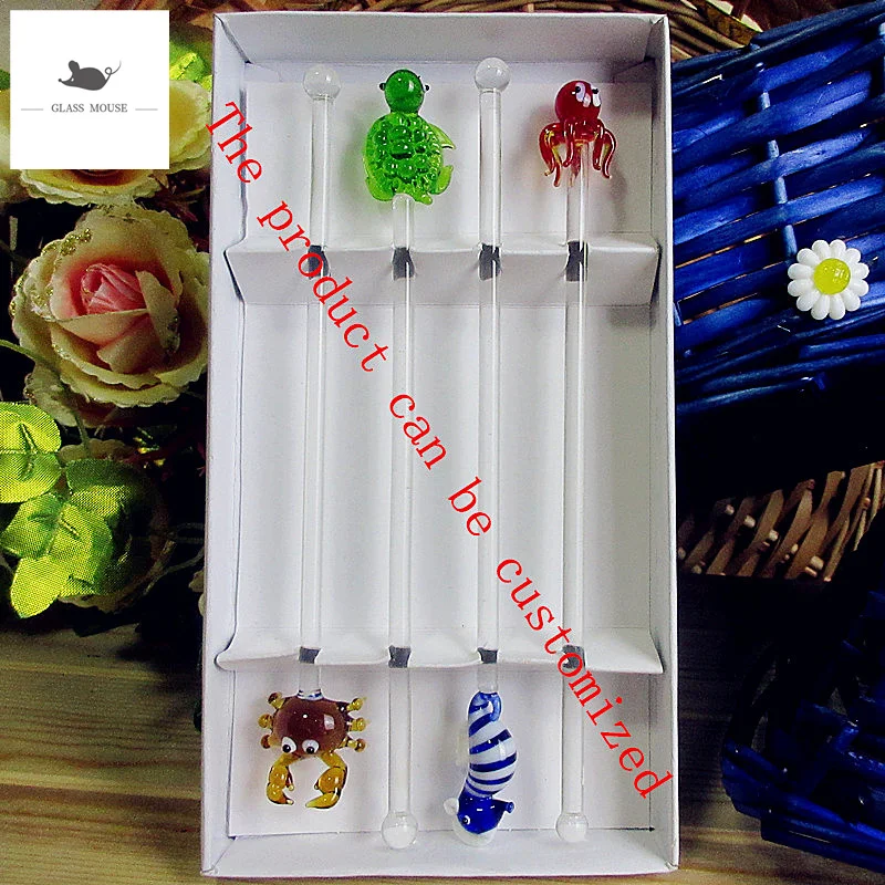 Marine animals Figurines Cocktail Wine Glass Stirring Sticks Mixing Stirrer Picks Stir Rod Drinks Muddlers Bar Swizzle Sticks