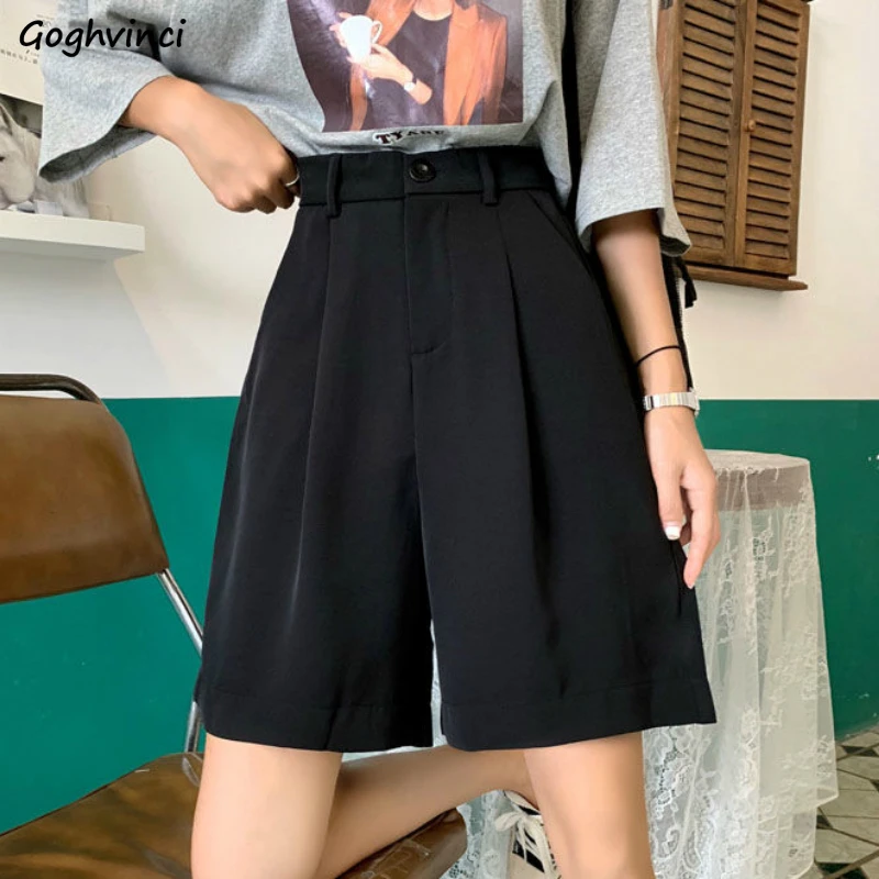 Shorts Women Summer Button Knee length 