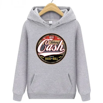 

Men's Hoodie Sweatshirts Man hooded pullover sportwear knitted terry breathable Rock N Roll1955 Online Johnny Cash Men jersey
