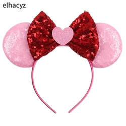 Classical 2022 Valentine Festival Women Sequins Mouse Ears Hairband High-quality Party Cosplay Headband Female Winter Headwear