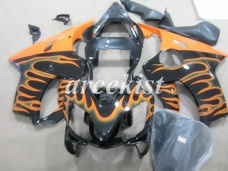 Литье под давлением ABS Обтекатели комплект подходит для Honda CBR600 FS F4i 2001 2002 2003 2004 01 02 03 04 Комплект кузова красный белый - Цвет: flame orange