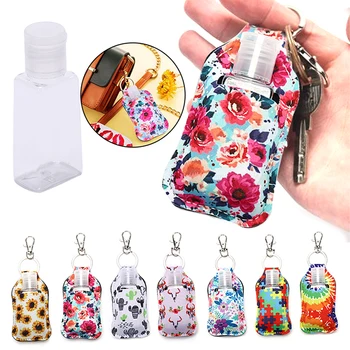 

30ml Hand Sanitizer Keychain Holder Travel Bottle Refillable Containers Flip Cap Reusable Bottles With Keychain Carrier
