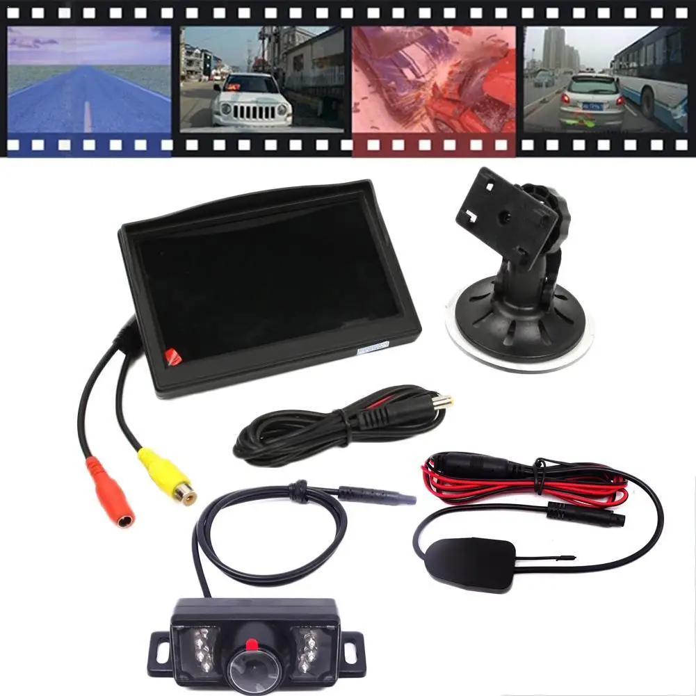 

YuanTing Built-in Wireless 5'' TFT LCD Color Screen Camera Monitor Easy Install Parking Car View System Backup Reversing Re N4P0