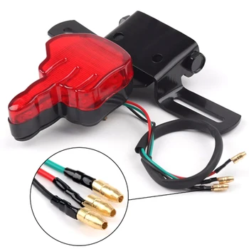 

12V license plate repair lamp middle finger sign general turn integrated motorcycle backlight warning Red Alert