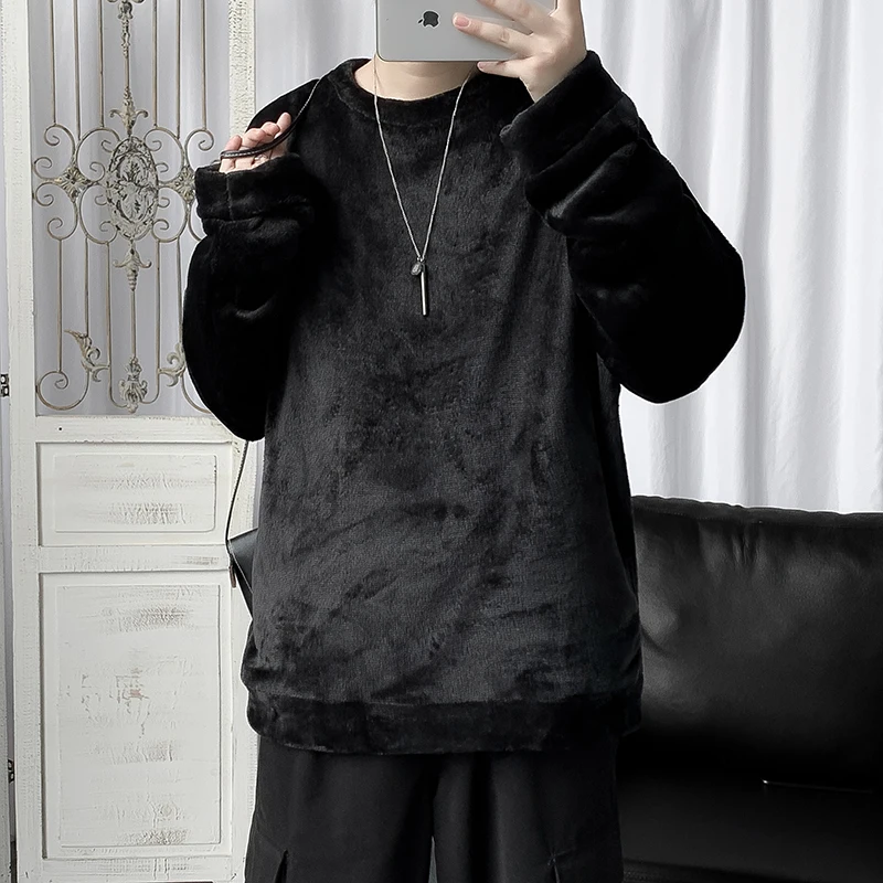 

2020 New Winter Thickness Pullover Men O-neck Solid Color Long Sleeve Warm Slim Sweaters Men Men's Sweater Pull Men Clothing