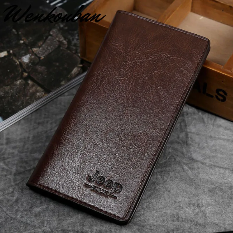 

Vintage Men Wallet Leather Long Wallets Male Multifunctional Cowhide Male Purse Coin Pocket Photo Card Holder Billetera Hombre