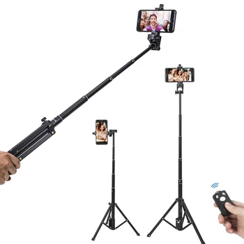 

Aluminum Extendable Selfie Stick Tripod Monopod+Bluetooth Remote Phone Stand Holder for iPhone Sumsang Huawei P20 DSLR Camera