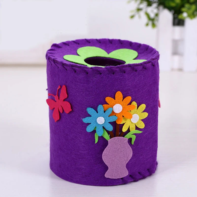 purple Saizhi мультяшная коробка для салфеток, войлочные наборы, Нетканая ткань для рукоделия, набор для шитья, войлочный материал для рукоделия, принадлежности для рукоделия - Цвет: purple