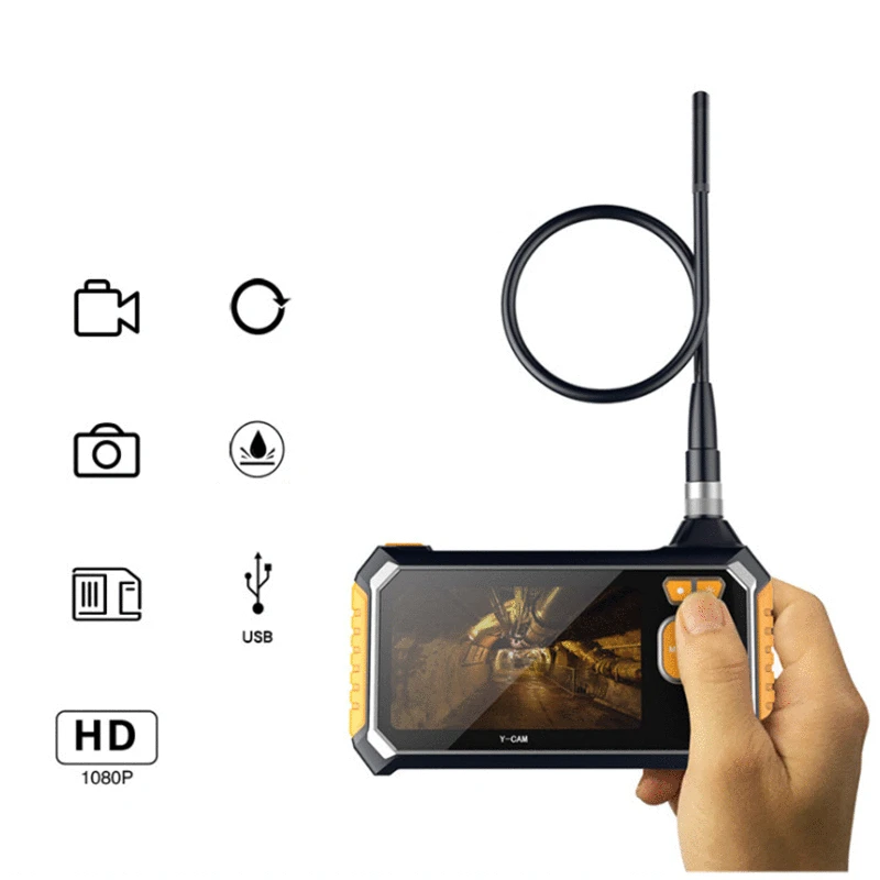 

1080P 4.3 Inch LCD Handheld Digital 8mm Endoscope Snake Hard Waterproof Endoscope Camera for Industrial Home Endoscope w/ 6 LEDs
