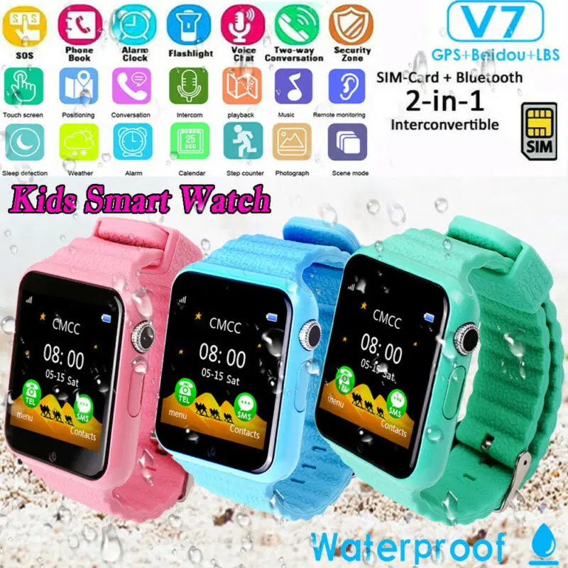 

NEW Kids Smart Watch Support Phone Call Alarm GPS SOS Call Location Tracker Anti-lost Camera Phone Smartwatch Bracelet For Child
