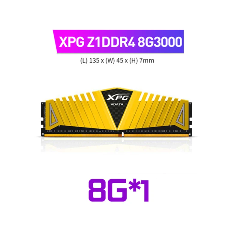 

ADATA XPG Z1 8GB New PC Desktop computer Memory RAM DDR4 1.2V 3000MHz for DDR4 Motherboards