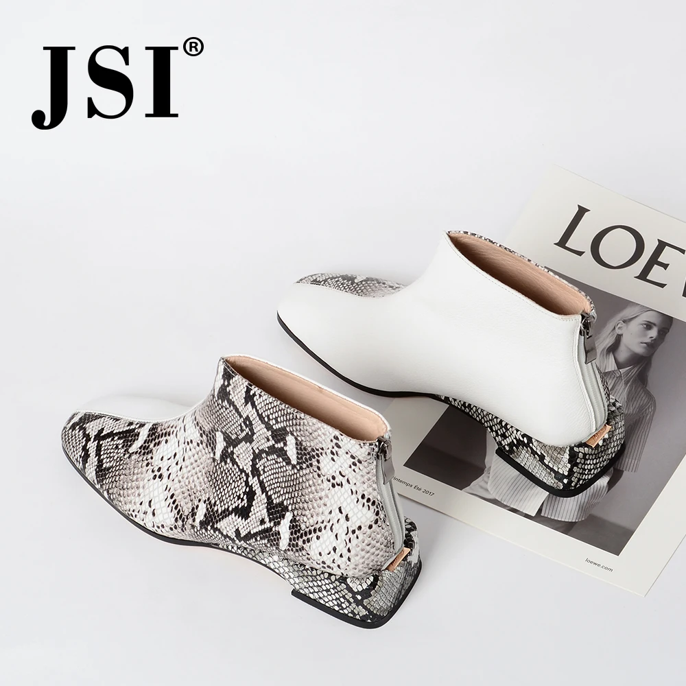 JSI/Новинка; Модные женские ботильоны на квадратном каблуке; элегантные классические ботинки с круглым носком на низком каблуке; женская обувь ручной работы из натуральной кожи; JO292