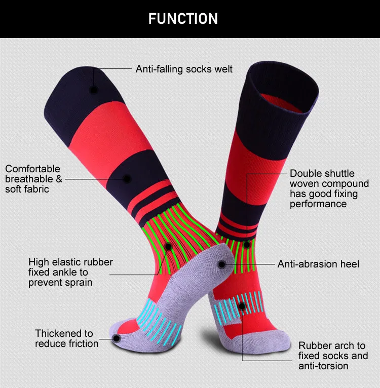 Футбольные носки для подростков, 5 пар дышащие спортивные носки с защитой от лодыжки для мальчиков футбольные носки для бега для детей 7-12 лет
