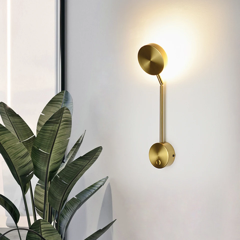 modern wall lights 9W With switch led wall lamps gold lamps livingroom indoor lighting Bedside For Bedroom sconce