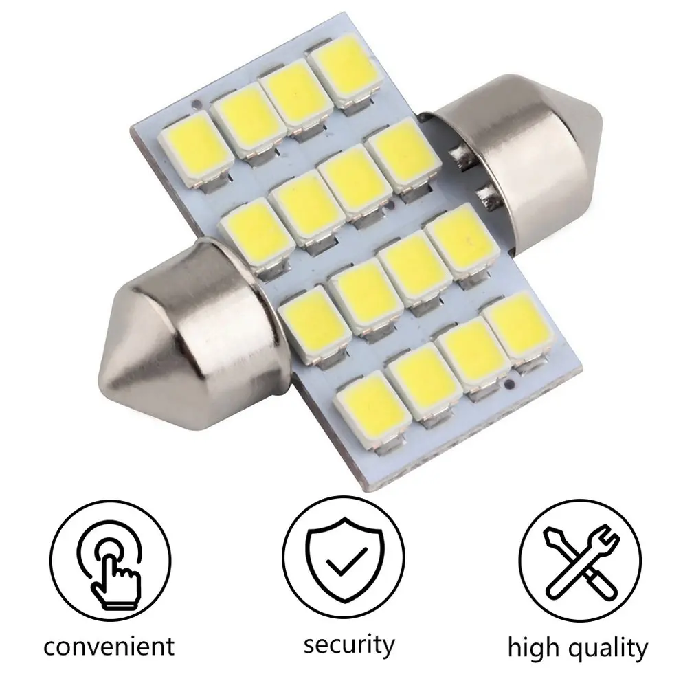 16 SMD СВЕТОДИОДНЫЙ 1210 31 мм Автомобильный теплый белый внутренний купол гирлянда