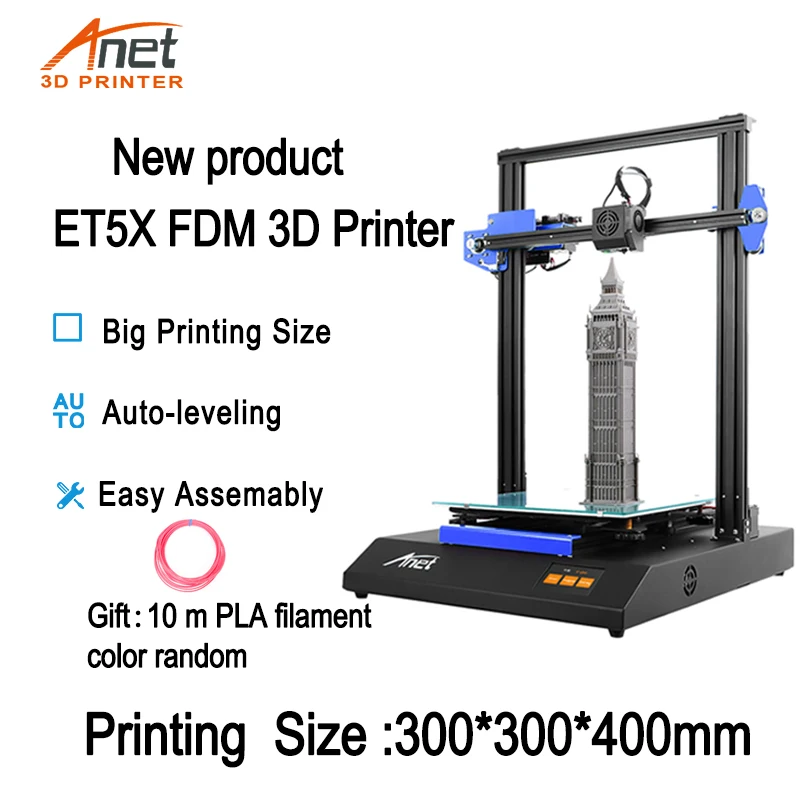 Anet ET5X DIY 3D принтеры Комплект Высокая точность металлический каркас Стационарный